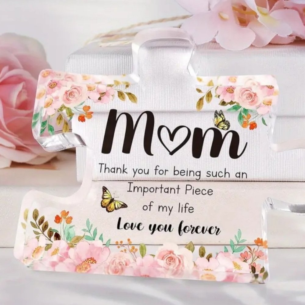 Mom Mother Puzzle Piece Inspirational Acrylic Sign NWT